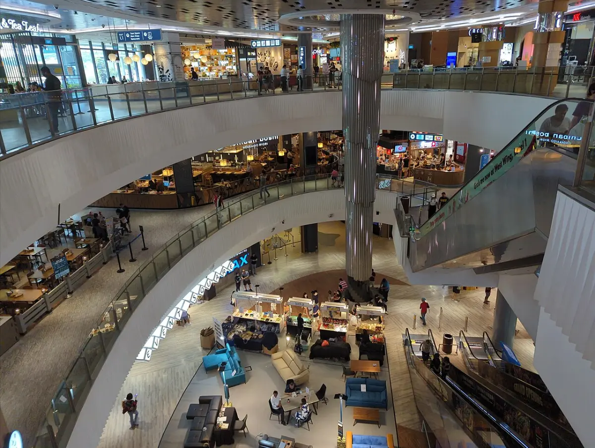 Inside the East Wing of Waterway Point mall in Punggol, about 600 metres from Prive