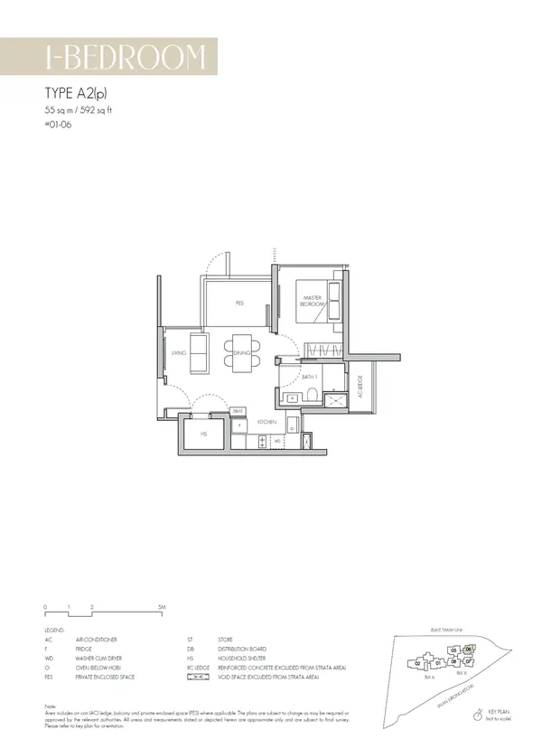 8@Bt — floor plan A2(p), 1 Bedroom, D21