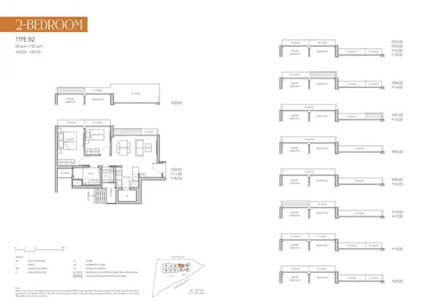 8@Bt — floor plan B2, 2 Bedroom, D21