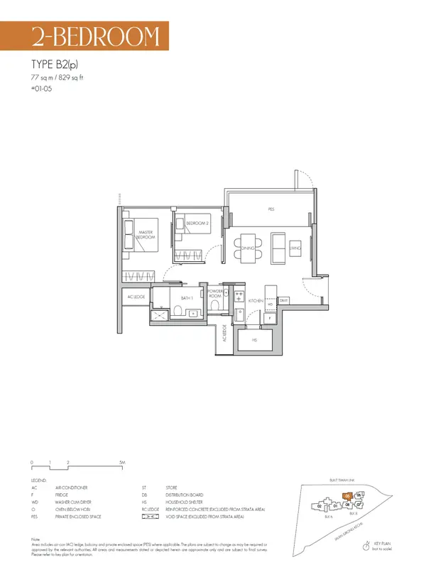 8@Bt — floor plan B2(p), 2 Bedroom, D21