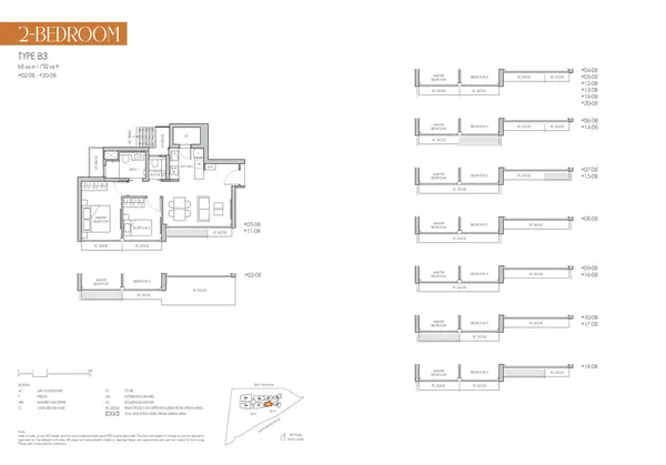 8@Bt — floor plan B3, 2 Bedroom, D21