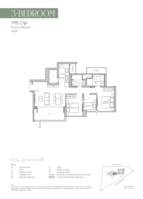 8@Bt — floor plan C1(p), 3 Bedroom, D21