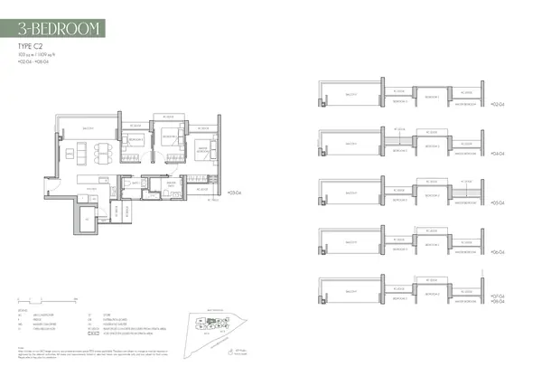 8@Bt — floor plan C2, 3 Bedroom, D21