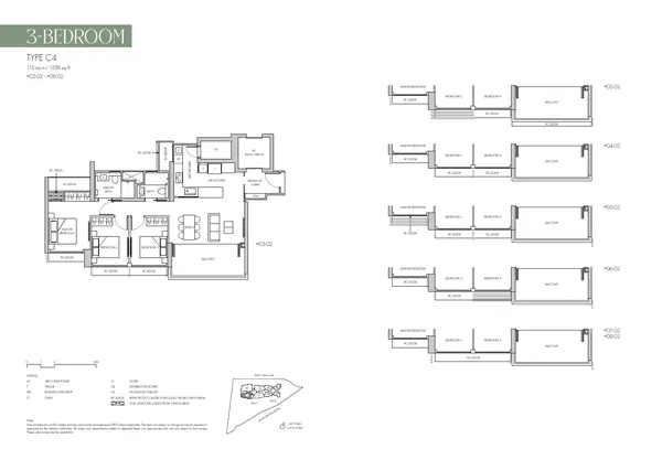 8@Bt — floor plan C4, 3 Bedroom, D21