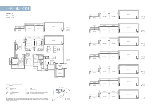 8@Bt — floor plan D2, 4 Bedroom, D21