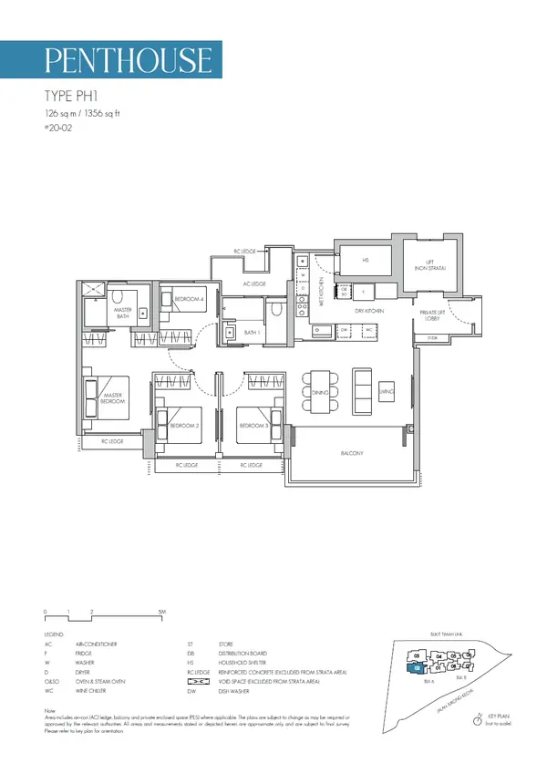 8@Bt — floor plan PH1, Penthouse, D21