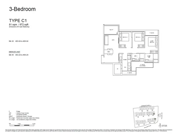 Amberwood at Holland — floor plan C1, 3 Bedroom, D10
