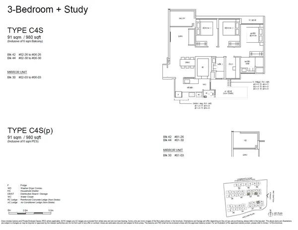 Amberwood at Holland — floor plan C4S, 3 Bedroom Study, D10