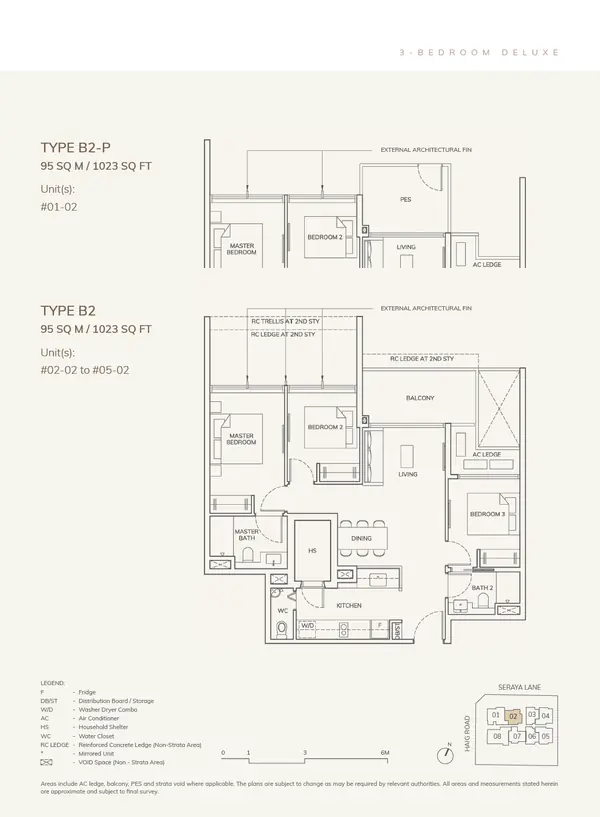 Ardor Residence — floor plan B2, 3 Bedroom Deluxe, D15