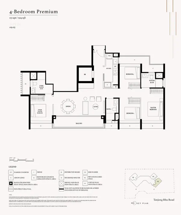 Arina East Residences — floor plan D1, 4 Bedroom Premium, D15