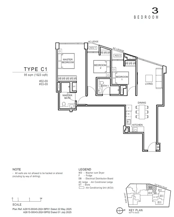 Artisan 8 — floor plan C1, 3 Bedroom, D20