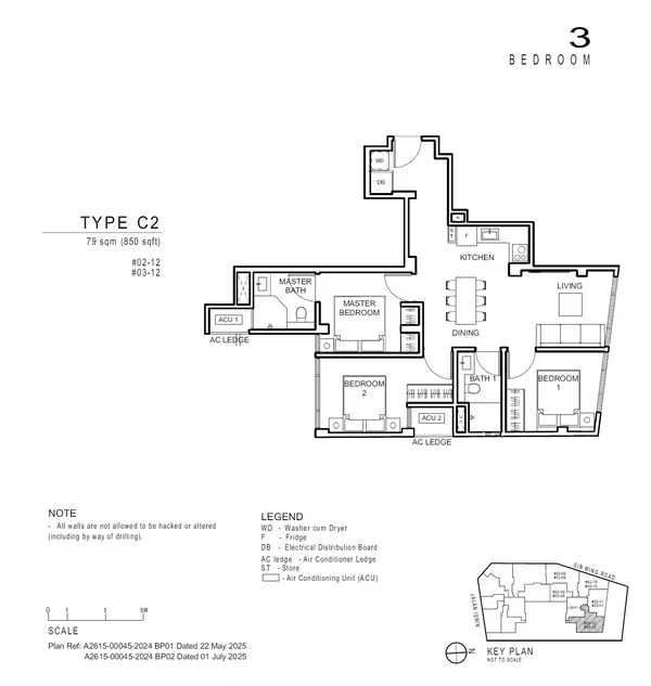Artisan 8 — floor plan C2, 3 Bedroom, D20