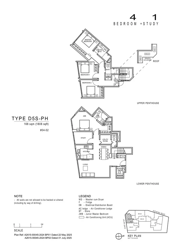 Artisan 8 — floor plan D5S-PH, 4 Bedroom + 1 Study, D20