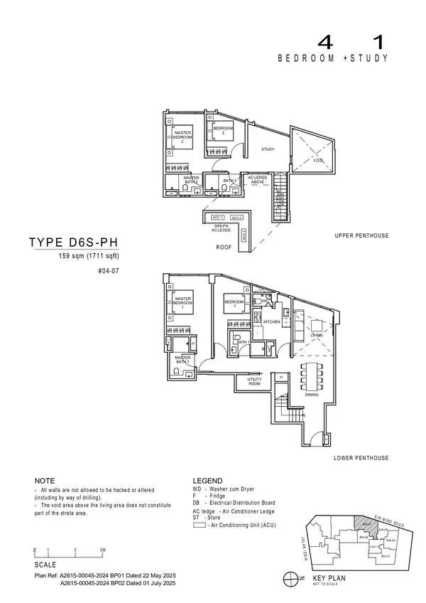 Artisan 8 — floor plan D6S-PH, 4 Bedroom + 1 Study, D20