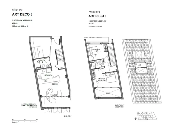 Atlassia — floor plan ART DECO 3(#02-09), 3 Bedroom Mezzanine, D15