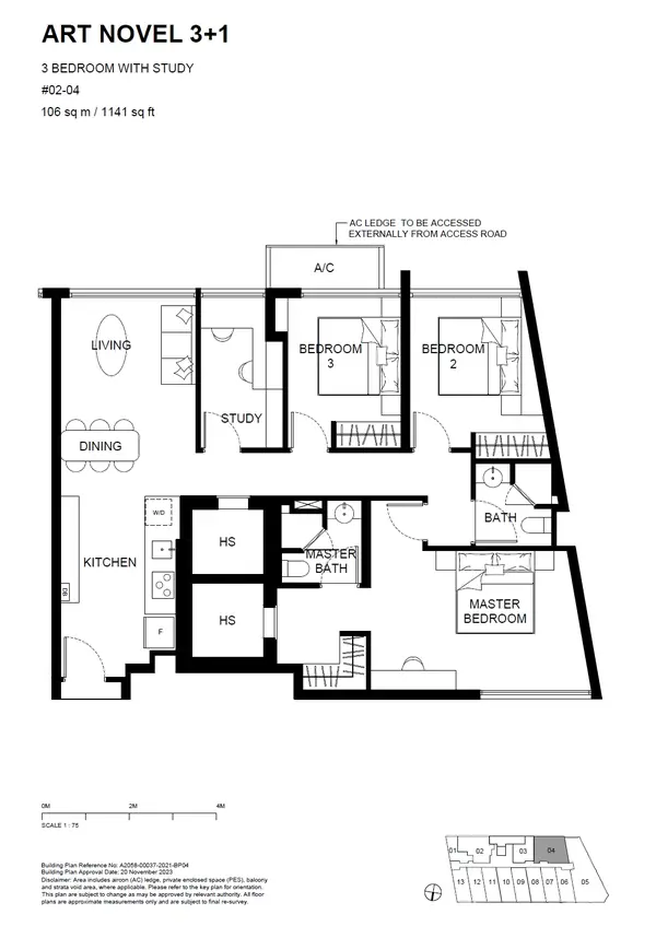 Atlassia — floor plan ART NOVEL 3+1, 3 + 1 Bedroom, D15