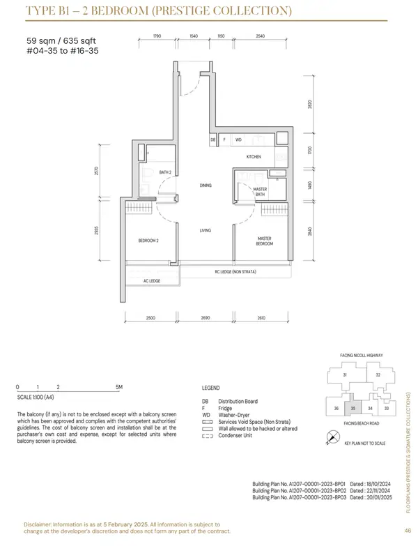 Aurea — floor plan B1, 2 Bedroom, D07