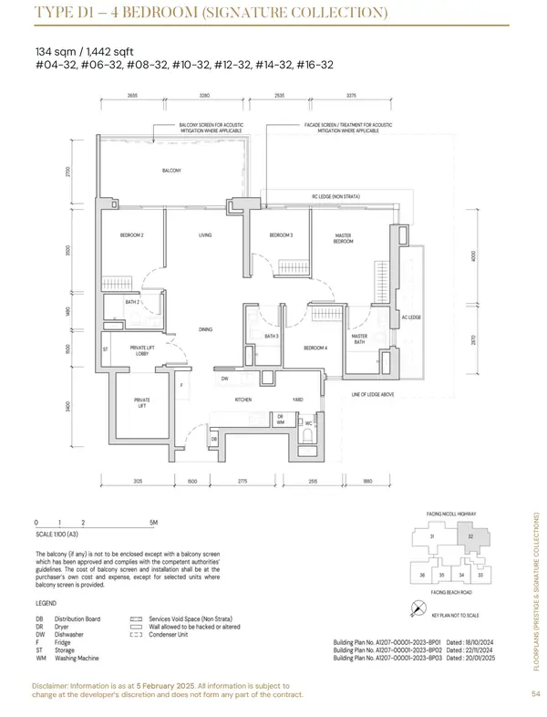 Aurea — floor plan D1, 4 Bedroom, D07