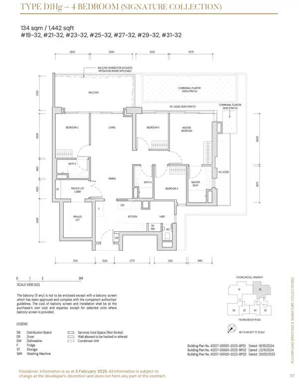 Aurea — floor plan D1Hg, 4 Bedroom, D07