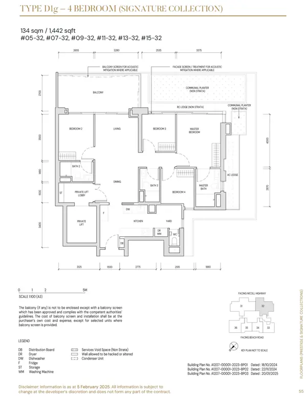 Aurea — floor plan D1g, 4 Bedroom, D07