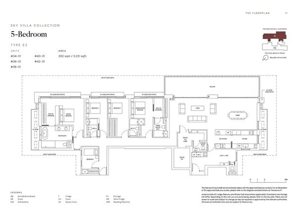 Aurea — floor plan E2, 5 Bedroom, D07