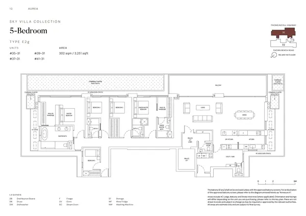 Aurea — floor plan E2g, 5 Bedroom, D07