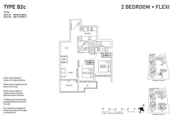 Bagnall Haus — floor plan B2c, 2 Bedroom + Flexi, D16
