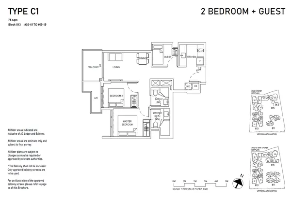 Bagnall Haus — floor plan C1, 2 Bedroom + Guest, D16