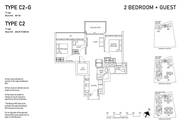 Bagnall Haus — floor plan C2, 2 Bedroom + Guest, D16