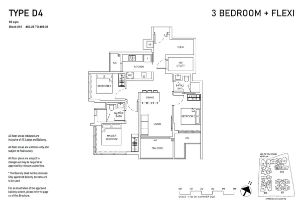 Bagnall Haus — floor plan D4, 3 Bedroom + Flexi, D16
