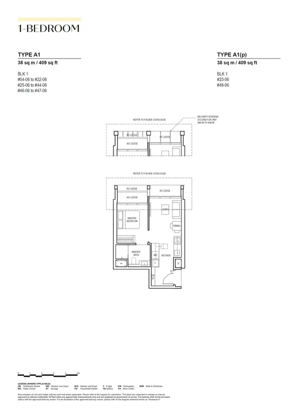 Canninghill Piers — floor plan A1, 1 Bedroom, D06