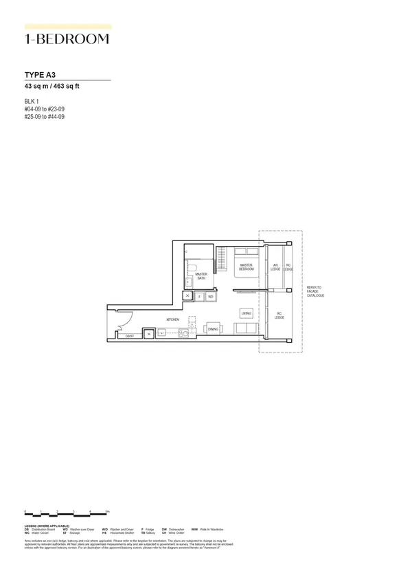 Canninghill Piers — floor plan A3, 1 Bedroom, D06