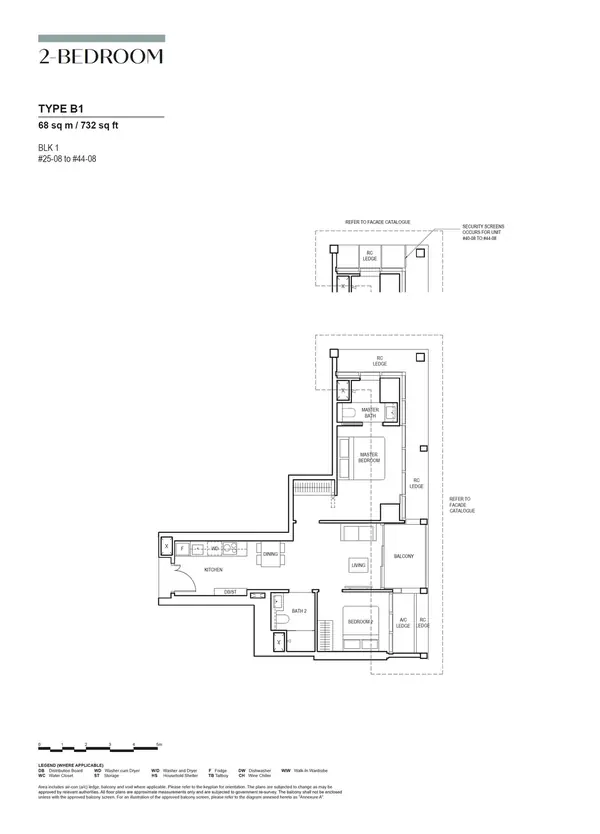 Canninghill Piers — floor plan B1, 2 Bedroom, D06