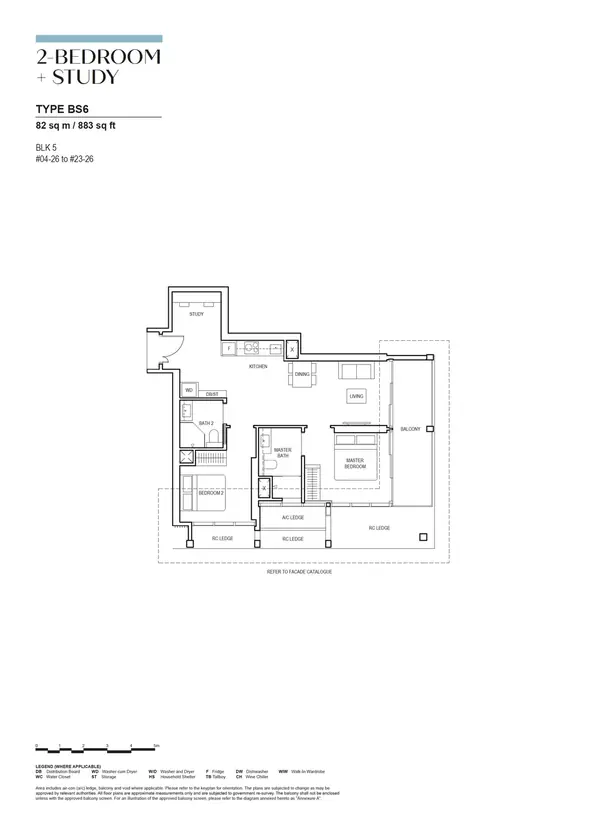 Canninghill Piers — floor plan BS6, 2 Bedroom + Study, D06