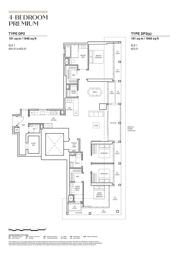 Canninghill Piers — floor plan DP2(p), 4 Bedroom Premium, D06