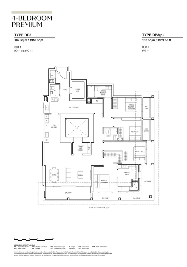 Canninghill Piers — floor plan DP3(p), 4 Bedroom Premium, D06