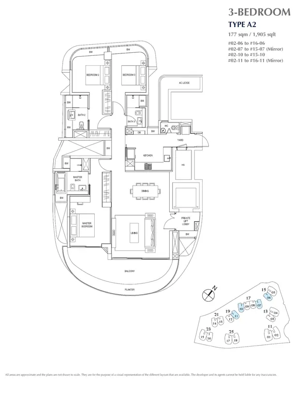 Cape Royale — floor plan A2, 3 Bedroom, D04