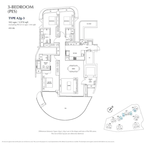 Cape Royale — floor plan A2g-3, 3 Bedroom, D04