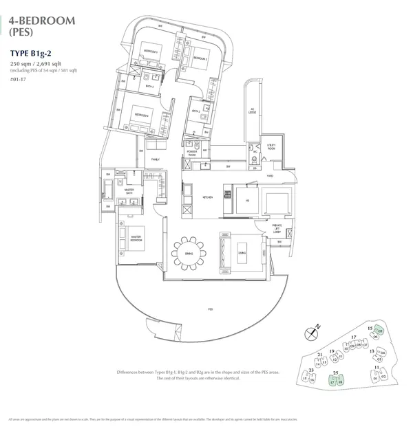 Cape Royale — floor plan B1g-2, 4 Bedroom, D04