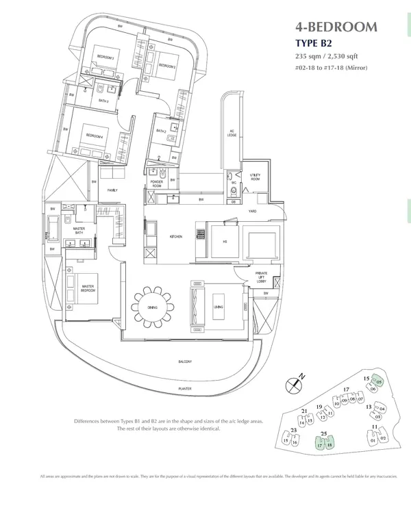 Cape Royale — floor plan B2, 4 Bedroom, D04