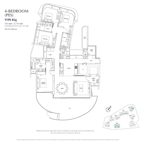 Cape Royale — floor plan B2g, 4 Bedroom, D04