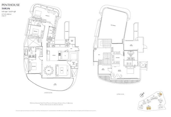 Cape Royale — floor plan P4, Penthouse (4 Bedroom), D04