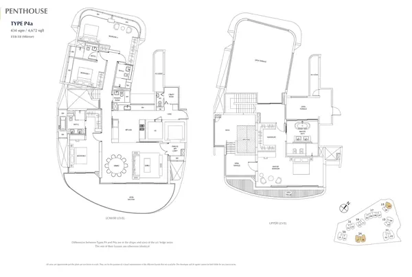 Cape Royale — floor plan P4a, Penthouse (4 Bedroom), D04