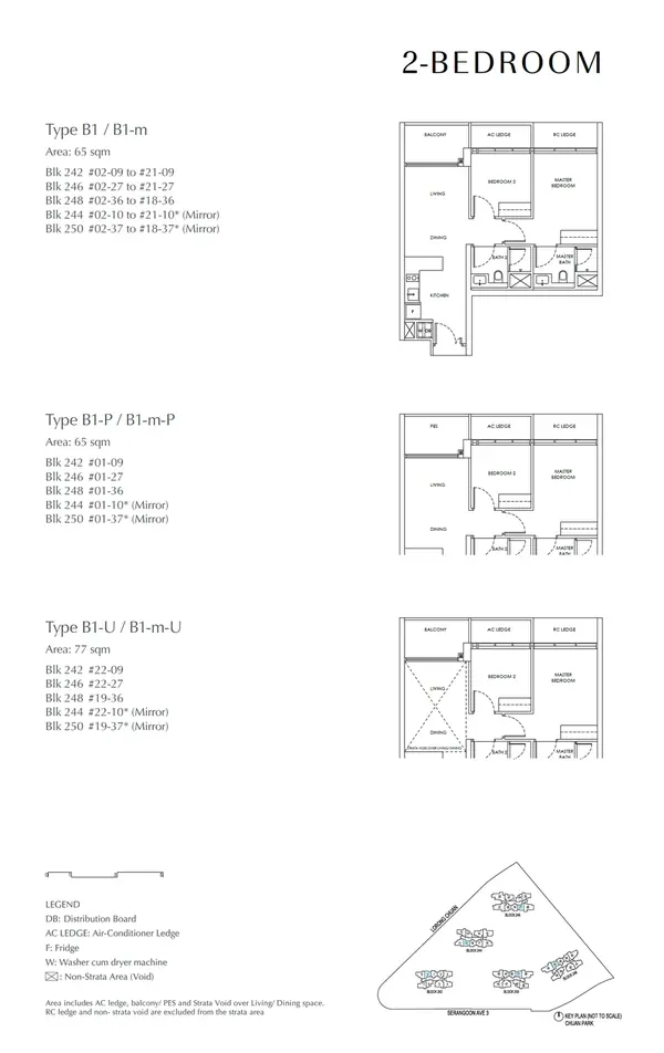 Chuan Park — floor plan B1, 2 Bedroom, D19