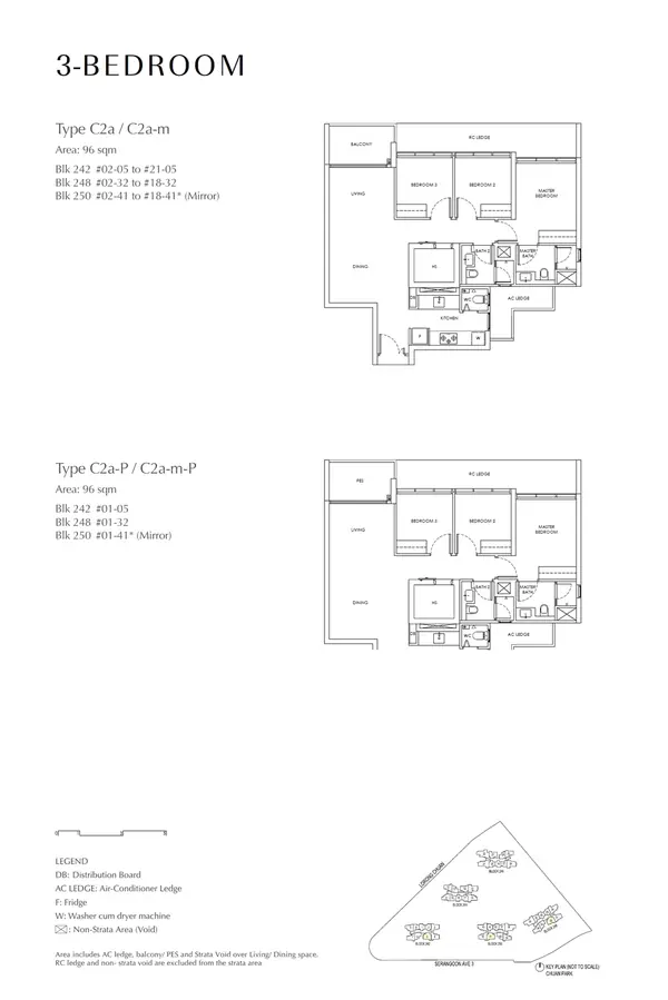 Chuan Park — floor plan C2a, 3 Bedroom, D19