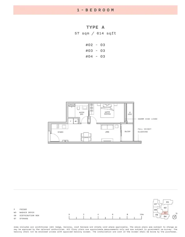 Claydence — floor plan A, 1 Bedroom, D15