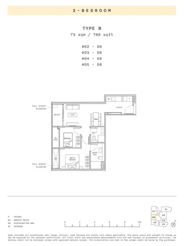 Claydence — floor plan B, 2 Bedroom, D15