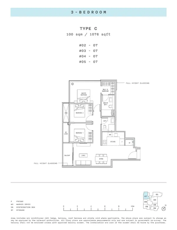 Claydence — floor plan C, 3 Bedroom, D15