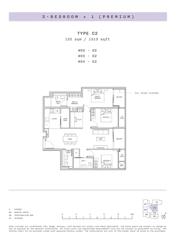 Claydence — floor plan C2, 3 Bedroom + 1(premium), D15