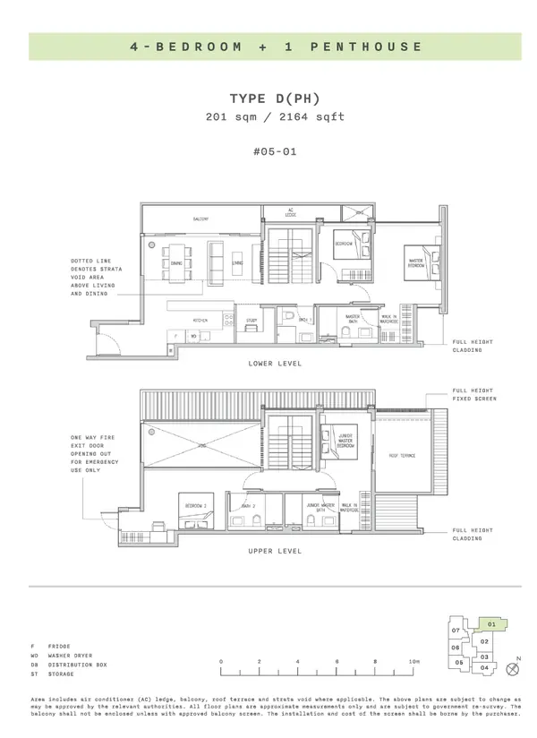 Claydence — floor plan D(PH), 4 Bedroom + 1 Penthouse, D15
